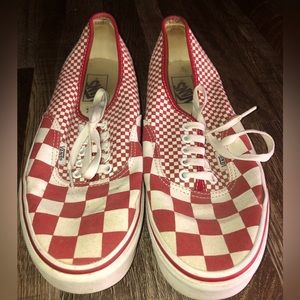 Men’s Vans Low Red Checker Shoes
